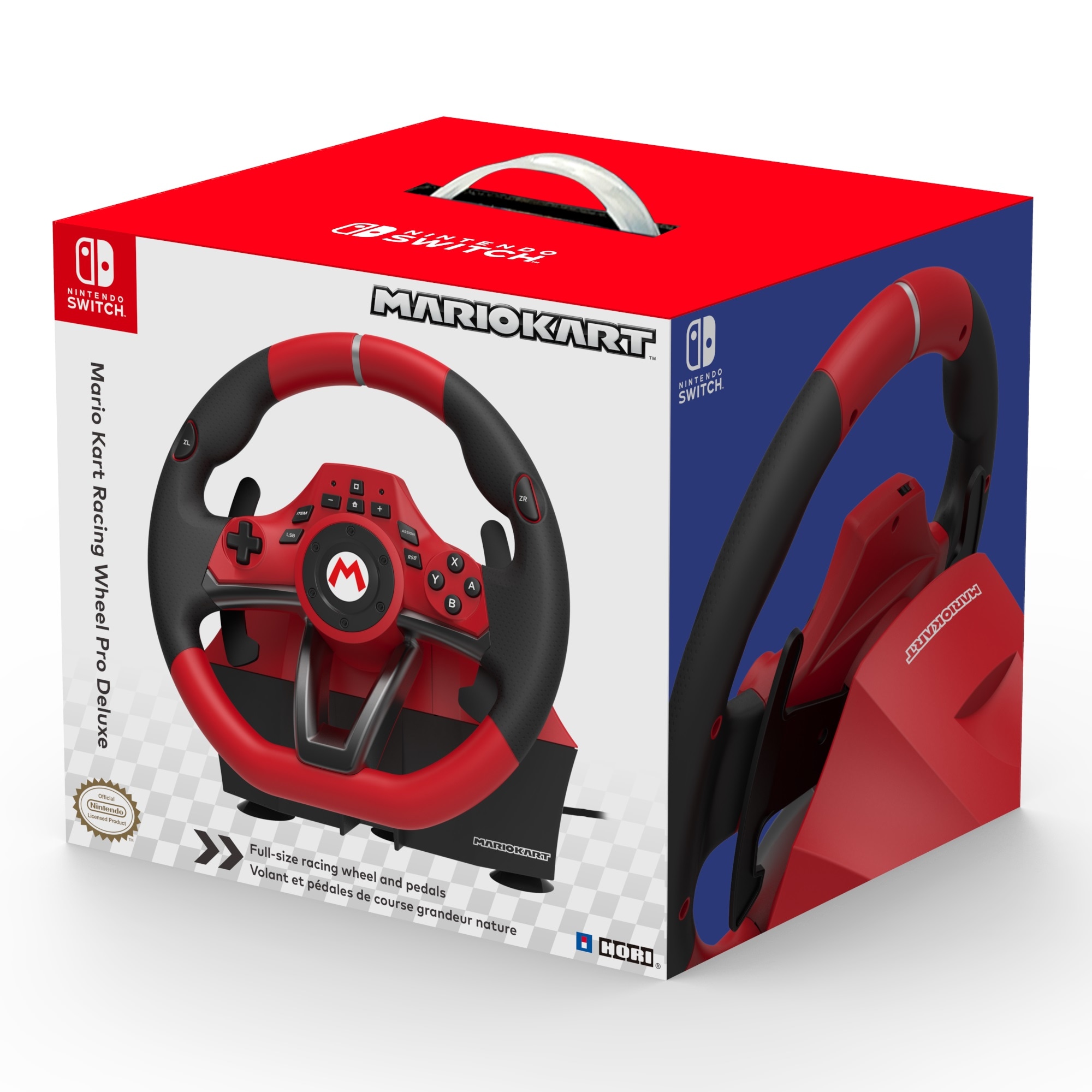 Hori Switch Racing Wheel Pro Deluxe Mario Kart rattipoljinsetti