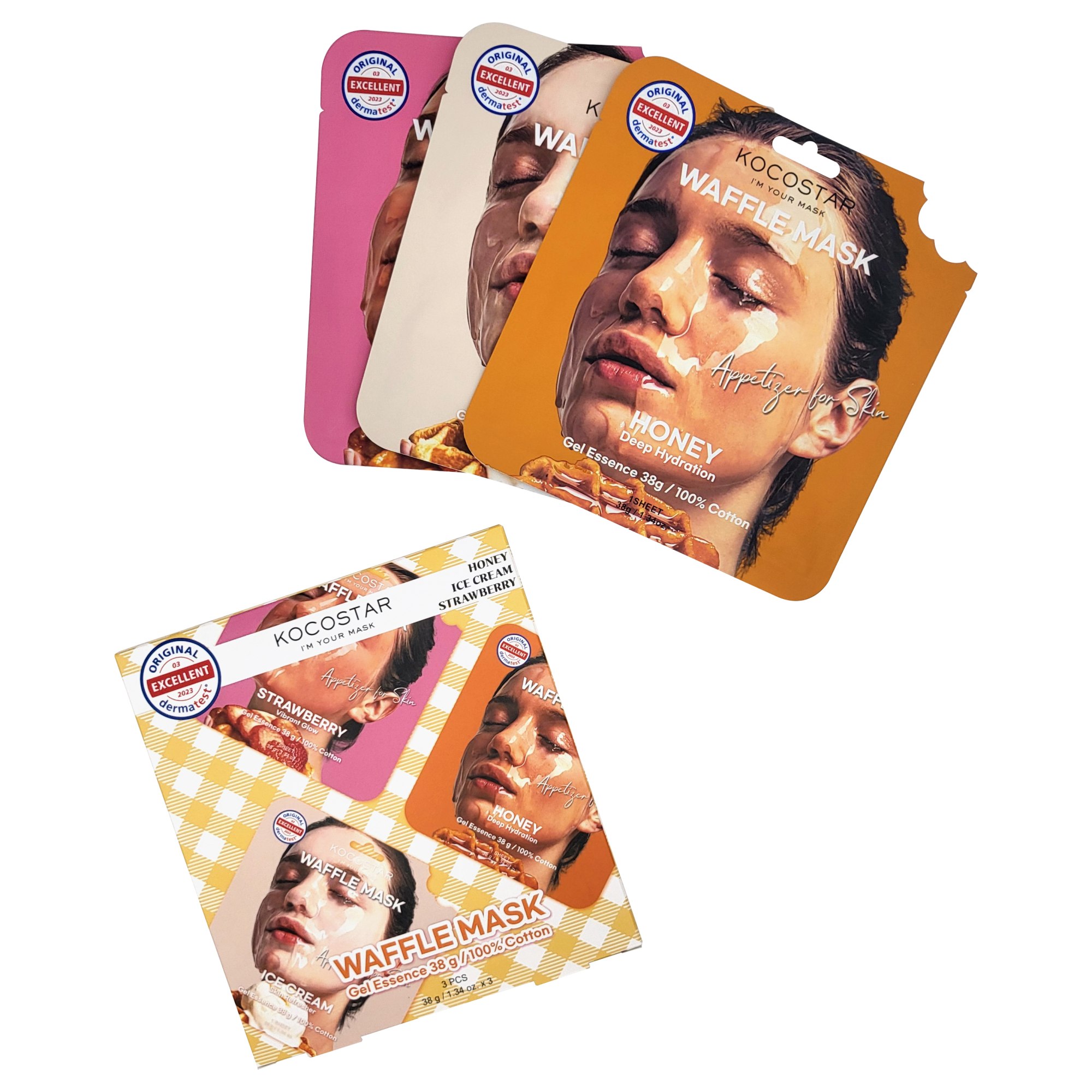 Kocostar Waffle Mask Kit 3 kpl kangasnaamiot