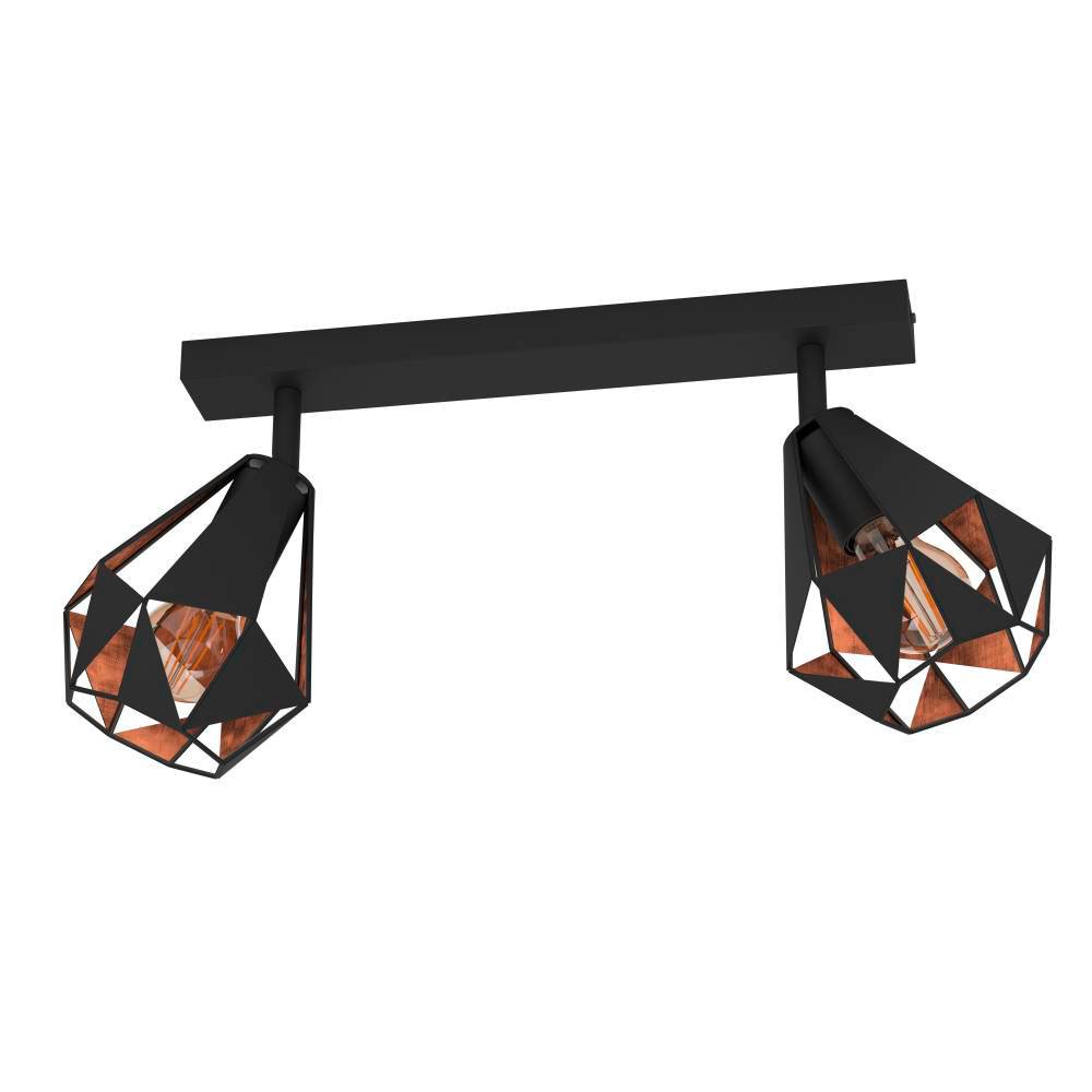 Eglo Carlton 2-os 7 2x40W 42x16cm antiikkikupari/musta 251502
