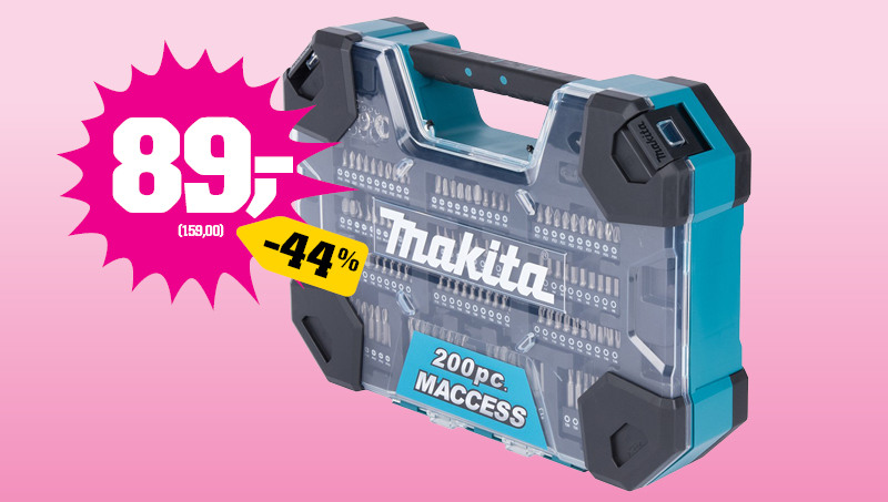 Makita 200-osainen poranterä ja ruuvikärkisarja