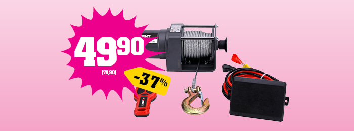 Moment 2000WR 12 V 907 kg vinssi langattomalla kaukosäätimellä